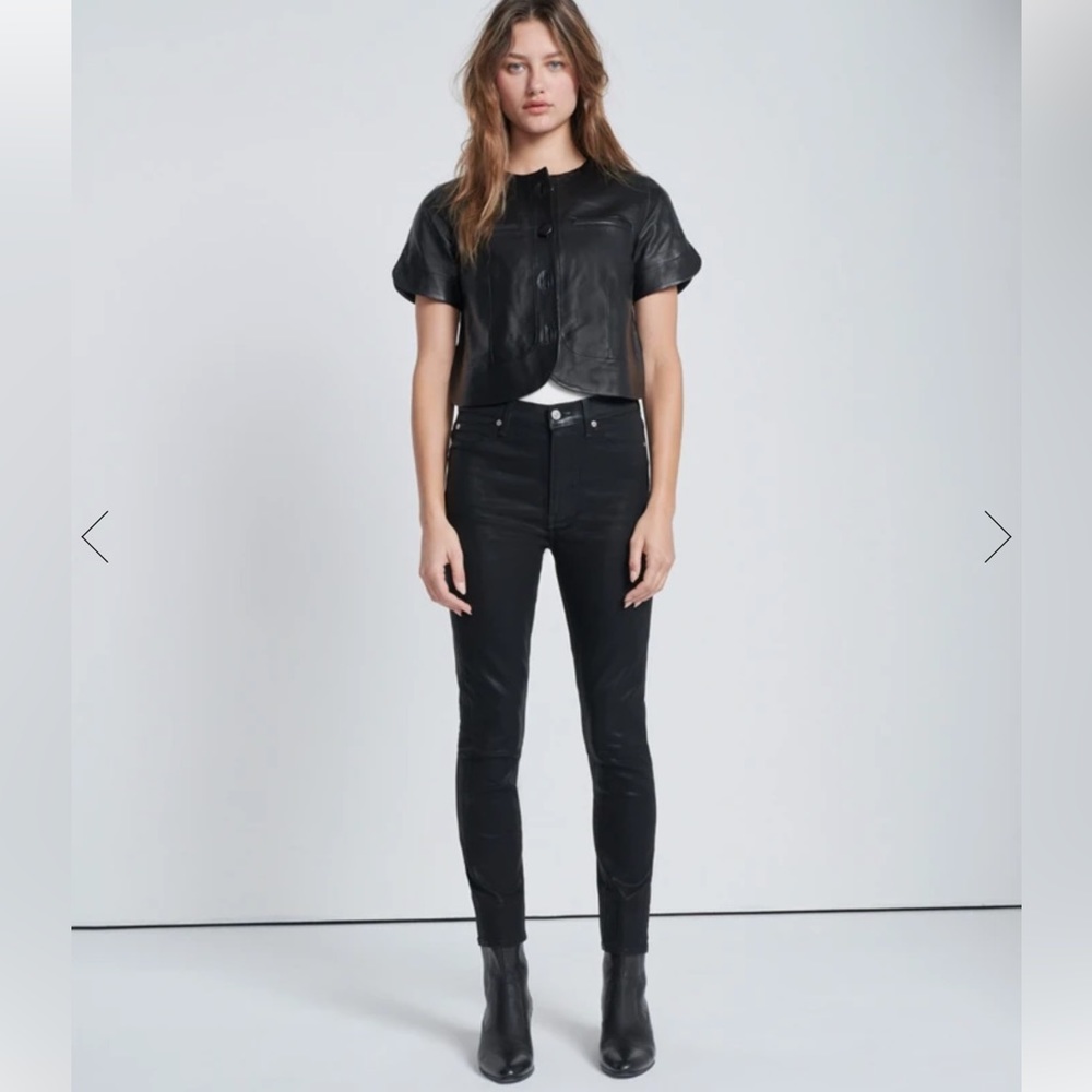 B(AIR) HIGH WAIST ANKLE SKINNY IN COATED BLACK